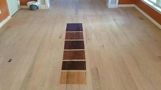 Choosing the right Color Stain for your sanded down unfinished floor..